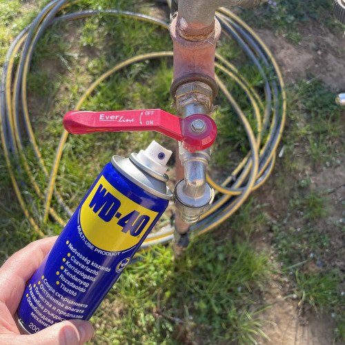Kerti csap karbantartás WD40-el