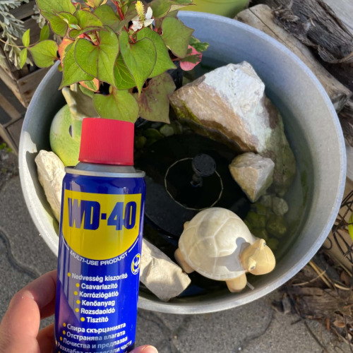 Kerti Mini szökőkút karbantartás WD40-el