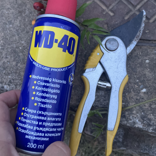 Metszőolló karbantartás WD40-el